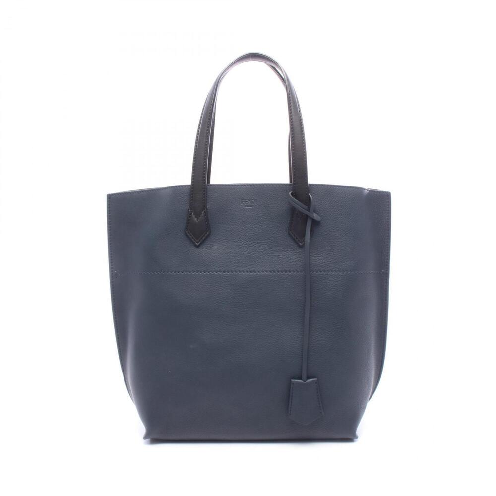 Fendi All-in-One Shopping Tote Bag Handbag Leather Women's Navy/Black 8BH260